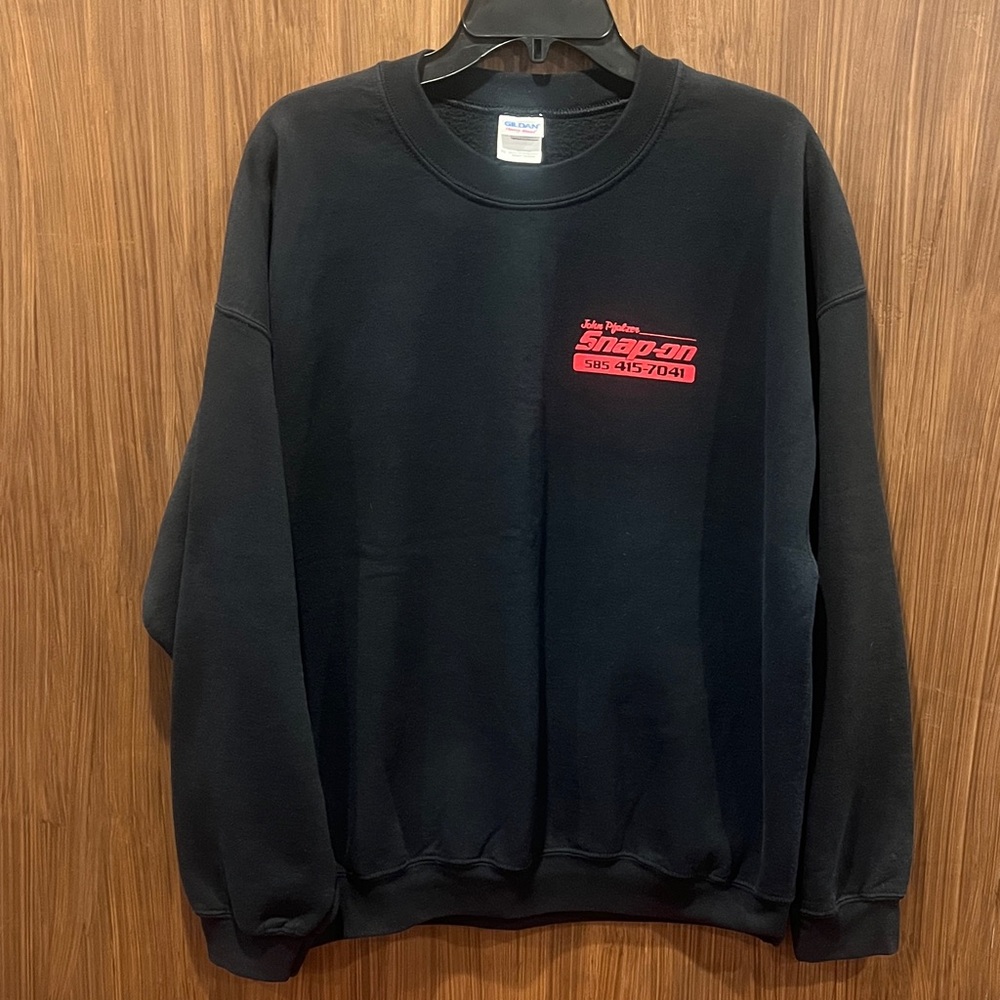 Gildan Snap-On Crewneck Black Sweatshirt